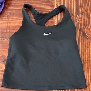 Girls Nike Black XS Racerback Tank with White Logo
